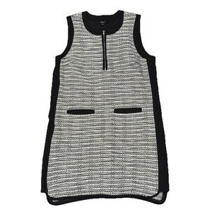 Madewell Black‎ And White Lined Tweed Weave Contrast Sleeveless Shift Dress 10